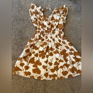 Blu Pepper Brown and White Smocked Sundress
